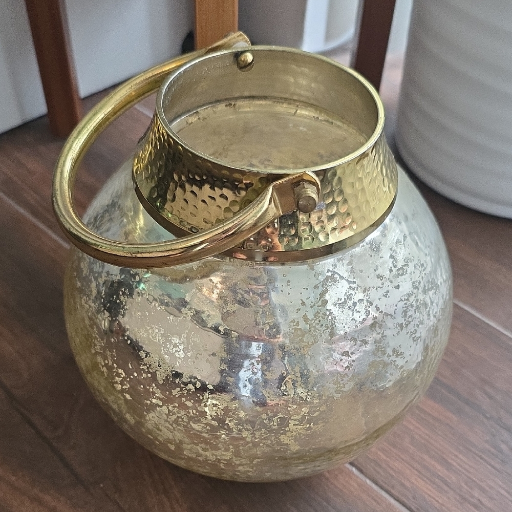 Gold and Silver Hammered Vase